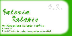 valeria kalapis business card