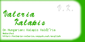 valeria kalapis business card